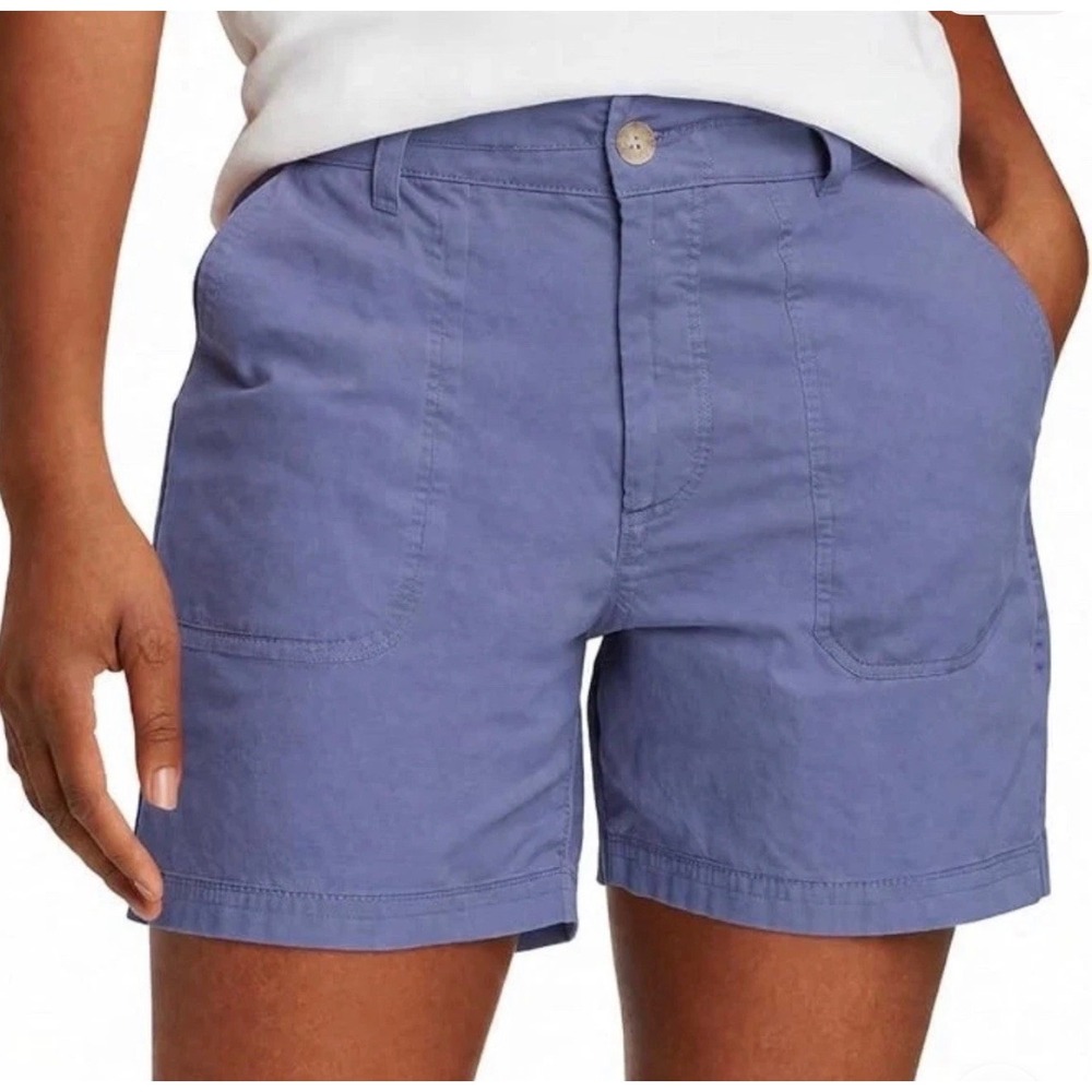 NWT Eddie Bauer Blue Ripstop Shorts Womens •14• Inseam Outdoor Utility Gorpcore